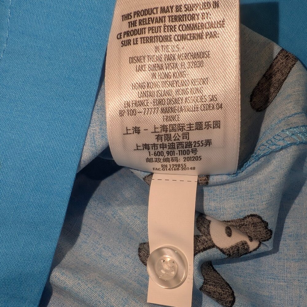Disney Oswald the Lucky Rabbit Mens Blue Button Up Shirt Sz Small NWT - Picture 6 of 10